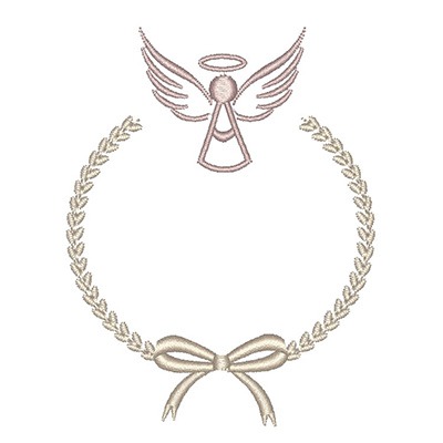 Matriz de matriz Matriz De Bordado Moldura Laço Com Anjo